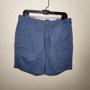 J Crew Shorts Mens 33W Chino Flat Front Gramercy Cotton Blue Chambray Preppy